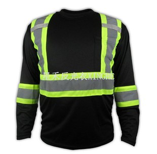 Чорна захисна сорочка високої видимості
