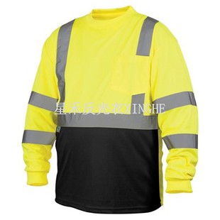 Чорна футболка з довгим рукавом Hi-Viz